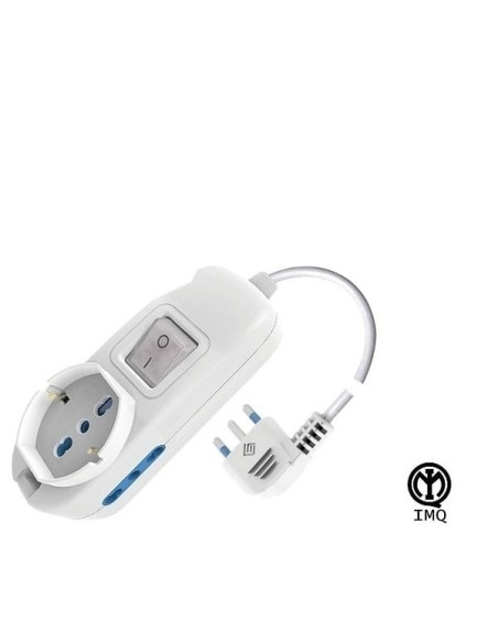 Multipresa 3 posti bipasso + schuko cavo 3x1mm 10/16A Norma IMQ